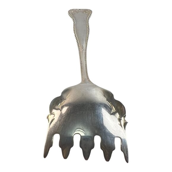 Antique Rose York Rose Silverplate Beef Fork by EHH Smith / National Silver Co - Picture 8 of 8